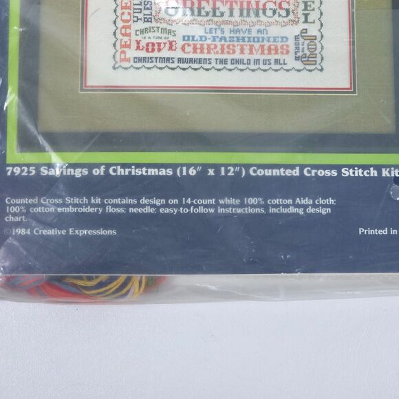 Creative Expressions Sayings of Christmas Cross Stitch Kit 7925 16x12 Grannycore - Picture 4 of 5